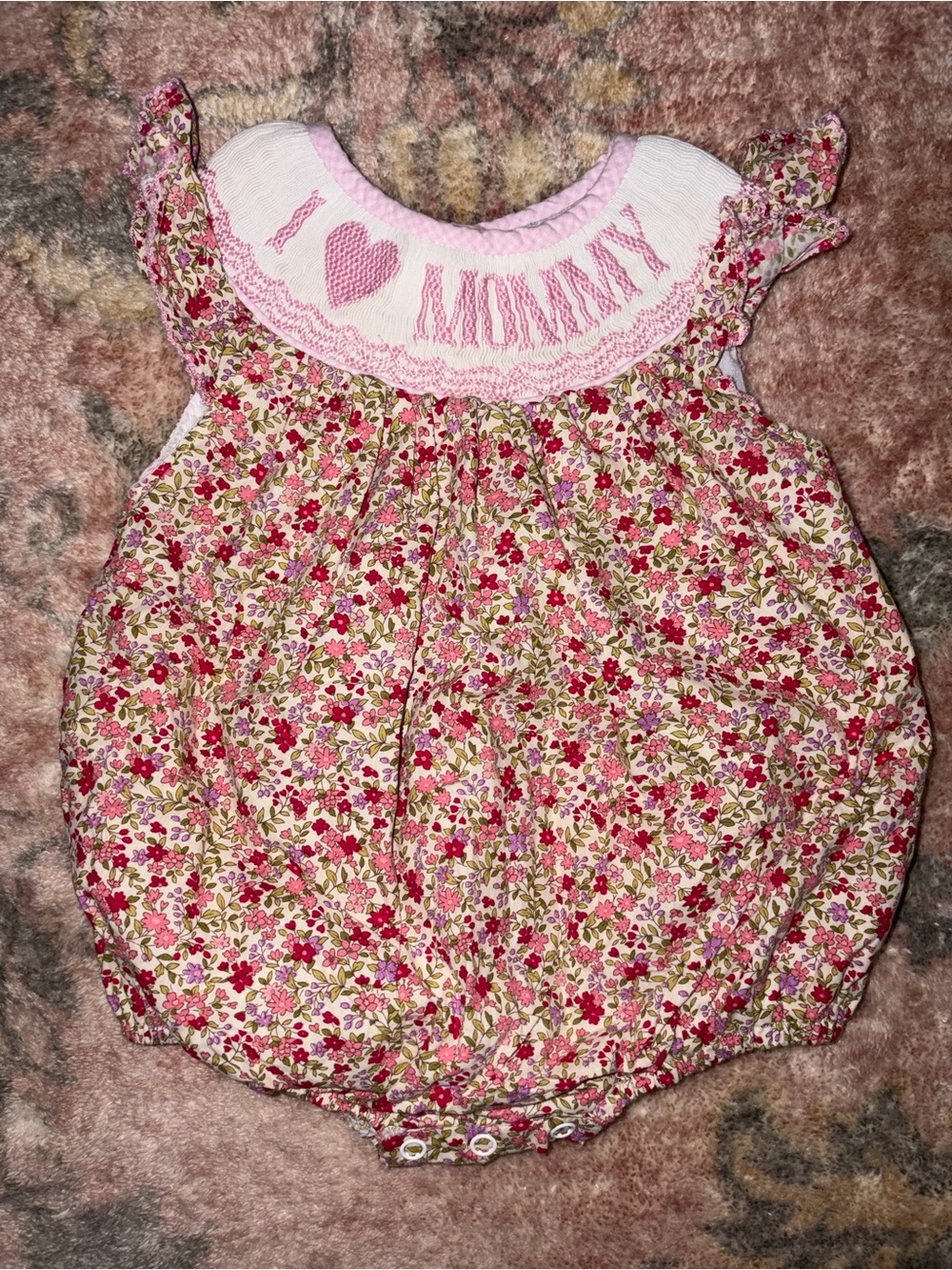 I ♥ Mommy Pink Floral Baby One-Piece Romper